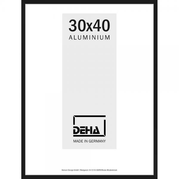 Alu Bilderrahmen Superba 40x50 cm | Schwarz matt | Normalglas