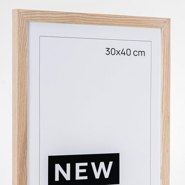 Holz Bilderrahmen New Basic 40x40 cm | Eiche | Kunstglas (1 mm)