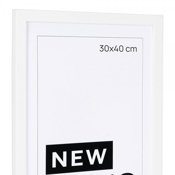 Holz Bilderrahmen New Basic 30x30 cm | Weiß | Kunstglas (1 mm)