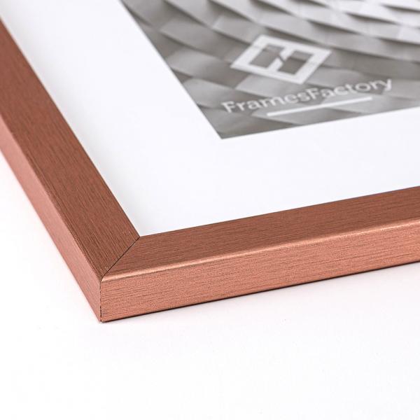 Holz Bilderrahmen Hekla (MDF) 24x30 cm | Rose Gold strukturiert | Kunstglas (1 mm)