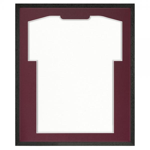 Trikotrahmen Economy Schwarz mit Passepartout 52,5x62,5 cm | Schwarz-Bordeaux | Kunstglas (1 mm)