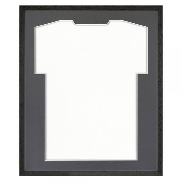 Trikotrahmen Economy Schwarz mit Passepartout 52,5x62,5 cm | Schwarz-Dunkelgrau | Kunstglas (1 mm)