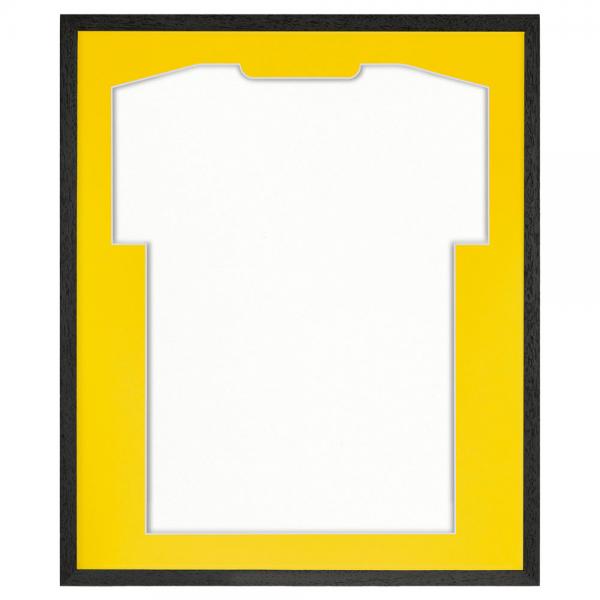 Trikotrahmen Economy Schwarz mit Passepartout 52,5x62,5 cm | Schwarz-Gelb | Kunstglas (1 mm)