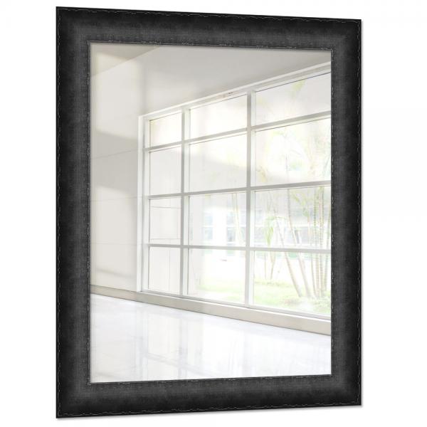 Holz Wandspiegel Tinkisso 40x60 cm | Schwarz matt | Spiegel (2 mm)