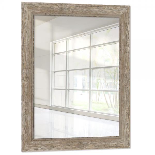 Holz Wandspiegel Tarsus 28x35 cm | Cremebraun | Spiegel (2 mm)