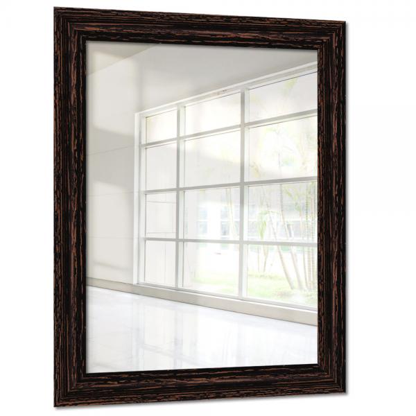 Holz Wandspiegel Mandraka 40x50 cm | Schwarz | Spiegel (2 mm)