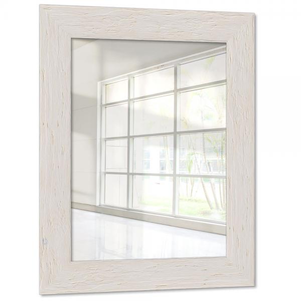 Holz Wandspiegel Cotonou 40x50 cm | Weiß | Spiegel (2 mm)