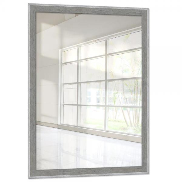 Holz Wandspiegel Mencuna 40x50 cm | Grau | Spiegel (2 mm)