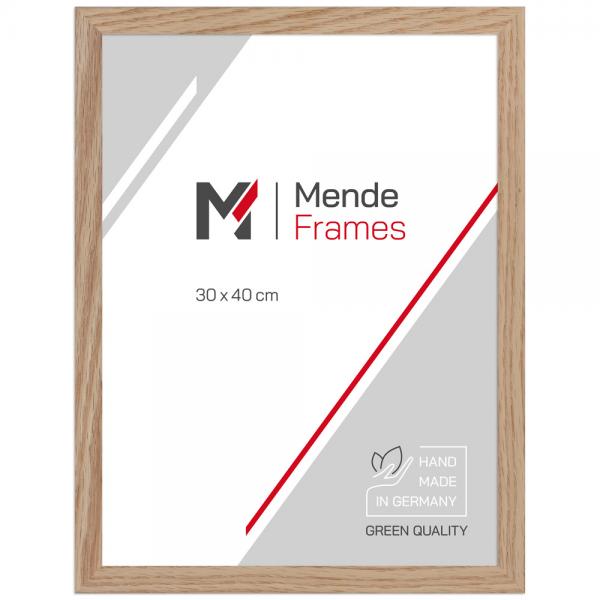 Holz Bilderrahmen Mareb 13x18 cm | Eiche Rohholz | Antireflexglas mattiert (2 mm)