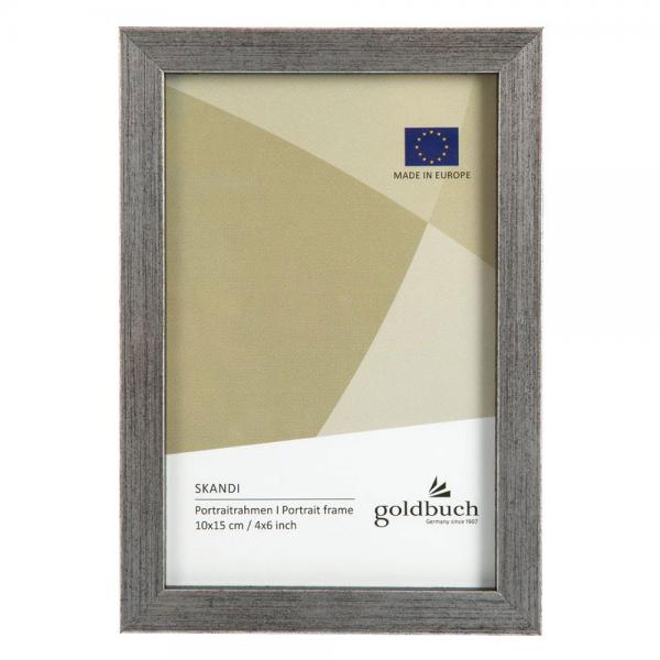 Holz-Fotorahmen Skandi 10x15 cm | Silber | Normalglas (2 mm)