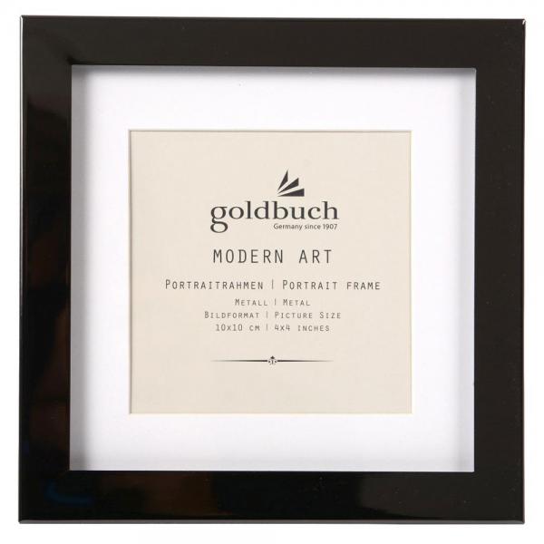 Fotorahmen Modern Art aus Metall mit Passepartout 10x10 cm | schwarz | Normalglas (2 mm)