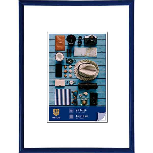 Kunststoff Bilderrahmen Napoli 50x70 cm (40x60 cm) | blau | Normalglas (2 mm)