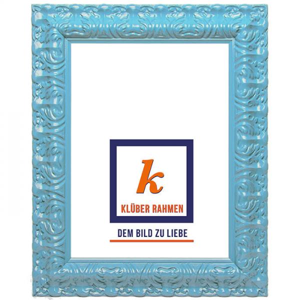 Barock Bilderrahmen Salamanca Color nach Maß light blue | Kunstglas (2 mm)