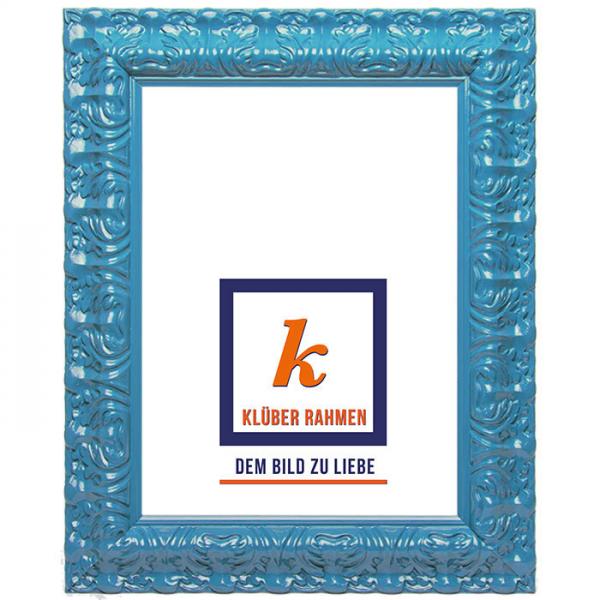 Barock Bilderrahmen Salamanca Color 59,4x84,1 (A1) | blue | Kunstglas (2 mm)