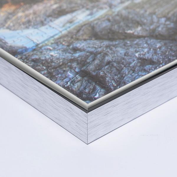 Alu Puzzlerahmen für 1500 Teile 60x80 cm | silber hochglanz | Kunstglas entspiegelt (1,5 mm)