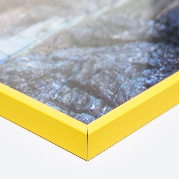 Kunststoff Puzzlerahmen für 1000 Teile 50x70 cm | gelb | Kunstglas entspiegelt (1,5 mm)