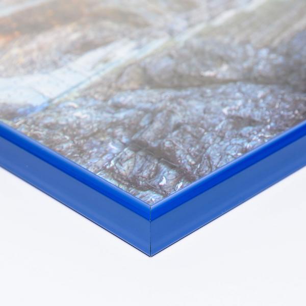 Kunststoff Puzzlerahmen - Sonderformat bis max. 100x100 cm blau | Kunstglas entspiegelt (1,5 mm)