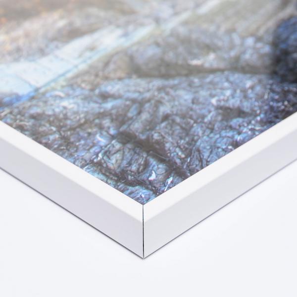 Kunststoff Puzzlerahmen - Sonderformat bis max. 100x100 cm weiß | Kunstglas entspiegelt (1,5 mm)