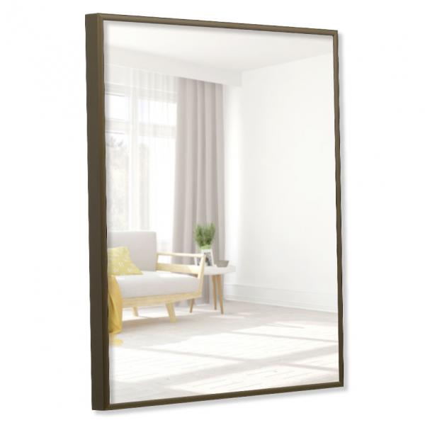 Alu Spiegelrahmen Quadro 40x60 cm | bronze matt | Spiegel (2 mm)