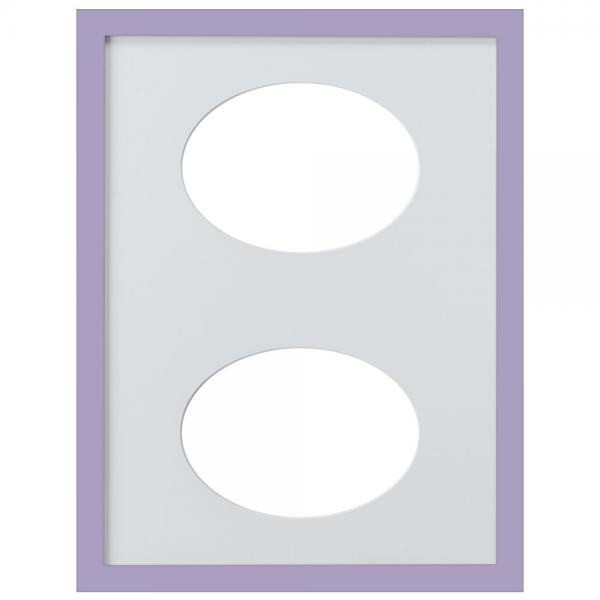 Bilderrahmen Top Cube für 2 Bilder, 30x40 cm Ovalausschnitt 30x40 cm (13x18 cm) | flieder | Normalglas