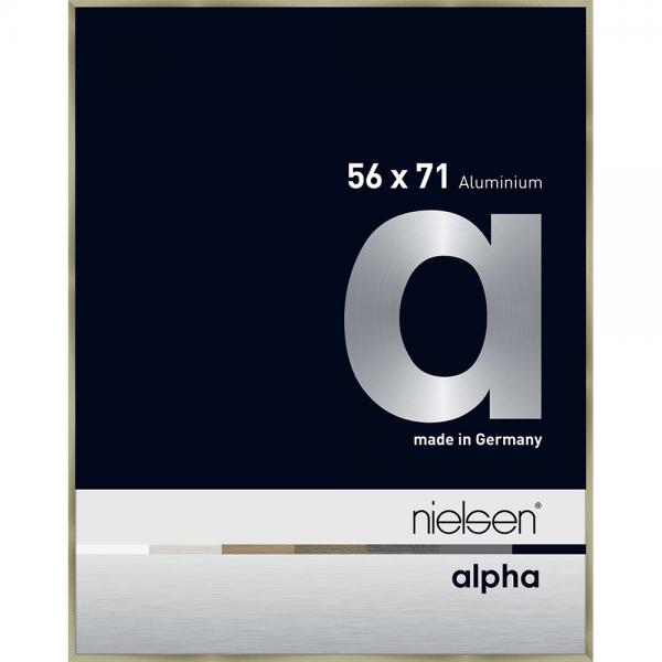 Alu Bilderrahmen Alpha 56x71 cm | Brushed Edelstahl | Normalglas (2 mm)