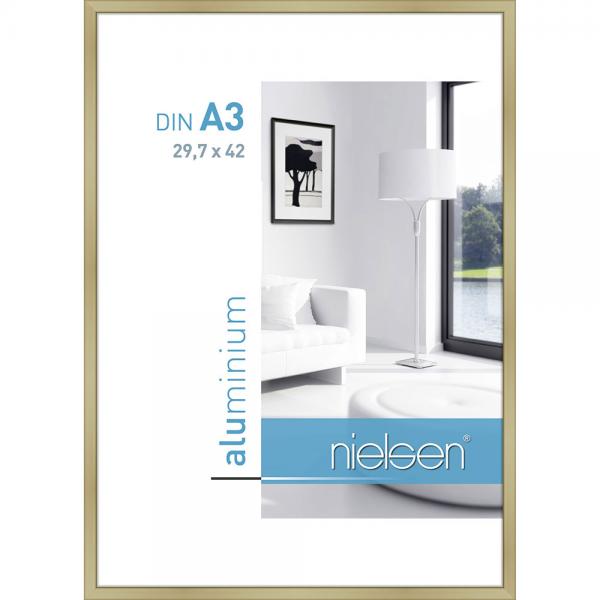 Alu Bilderrahmen Classic 29,7x42 cm (A3) | Gold matt | Normalglas