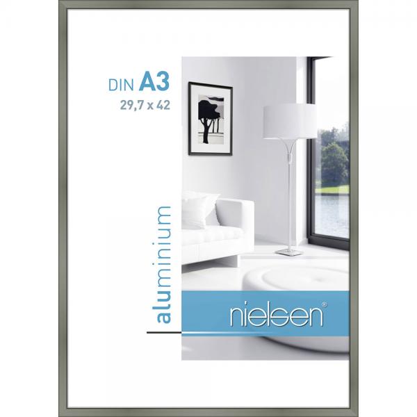 Alu Bilderrahmen Classic 29,7x42 cm (A3) | Platin | Normalglas