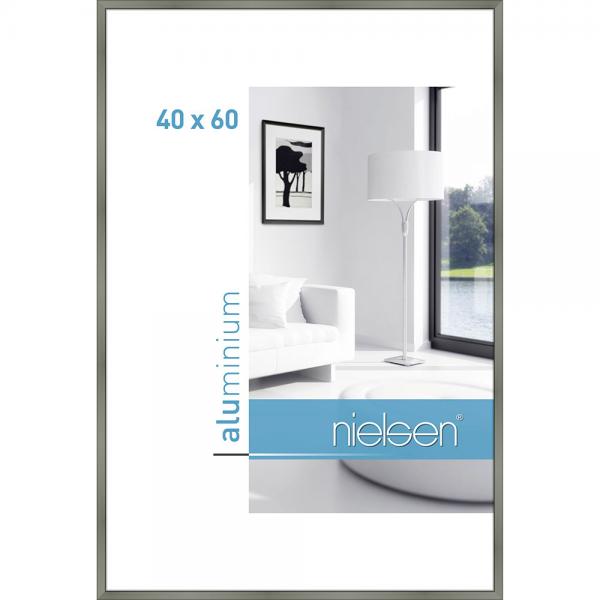 Alu Bilderrahmen Classic 40x60 cm | Platin | Normalglas (2 mm)