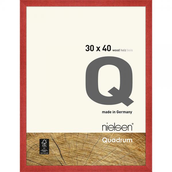 Holz Bilderrahmen Quadrum 30x40 cm | Rot | Normalglas