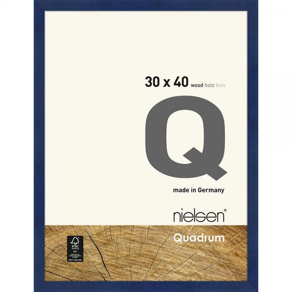 Holz Bilderrahmen Quadrum 30x40 cm | Blau | Normalglas