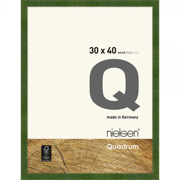Holz Bilderrahmen Quadrum 30x40 cm | Grün | Normalglas