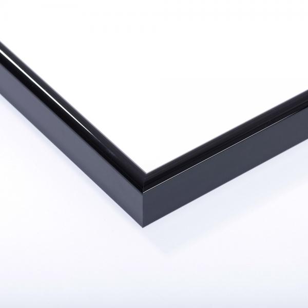 Alu Bilderrahmen Profil R 60x60 cm | schwarz glänzend | Normalglas