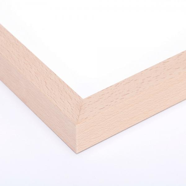 Holz Bilderrahmen aus Buche, Ahorn, Eiche & Walnuss 50x65 cm | Buche natur | Normalglas