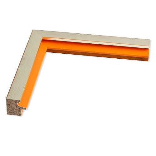 Holz Bilderrahmen Loop Nobile 50x70 | silber, Kehle orange | Normalglas