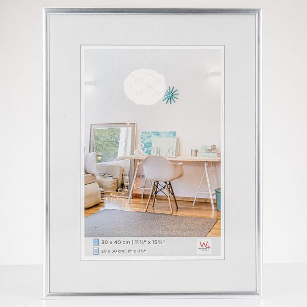 New Lifestyle Kunststoff Bilderrahmen 30x30 cm | Silber | Normalglas