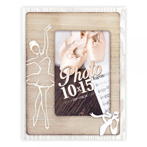 Fotorahmen Ballett 10x15 cm | Braun-Weiß | Kunstglas (2 mm)